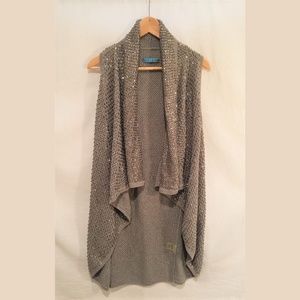 Alice + Olivia Cascade Sparkle Sequin Vest